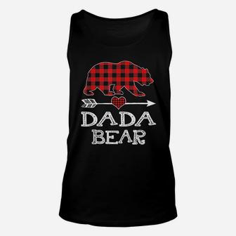 Dada Bear Christmas Pajama Red Plaid Buffalo Family Gift Unisex Tank Top - Seseable