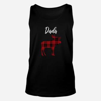 Dada Plaid Moose Matching Family Christmas Pajamas Shirt Unisex Tank Top - Seseable