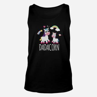 Dadacorn Unicorn Fathers Day Unicorn Dad And Baby Unisex Tank Top - Seseable