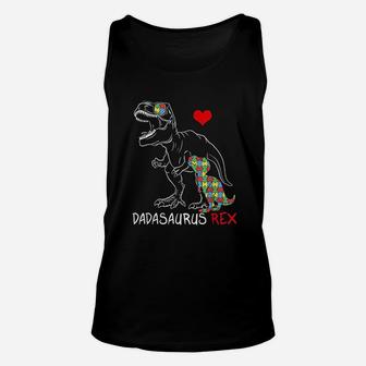 Dadasaurus Daddy Rex Awareness Proud Dad Fathers Day Unisex Tank Top - Seseable