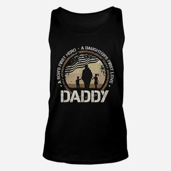 Daddy A Sons First Hero Daughters First Love Unisex Tank Top - Seseable