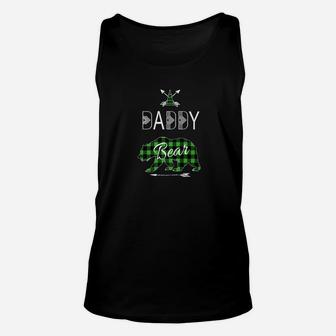 Daddy Bear Shirt Buffalo Plaid Green Family Xmas Camping Unisex Tank Top - Seseable