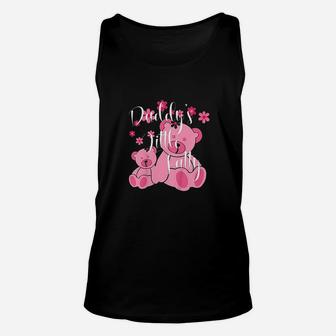 Daddy Little Fatty Cute Pink Bears Father Daughter Decor Unisex Tank Top - Seseable