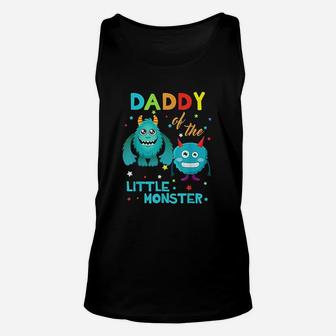 Daddy Of The Little Monster Birthday Family Monster Unisex Tank Top - Seseable