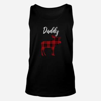 Daddy Plaid Moose Matching Family Christmas Pajamas Shirt Unisex Tank Top - Seseable