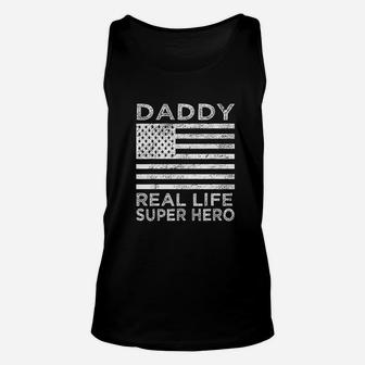 Daddy Real Life Super Hero Funny Fathers Day Gift For Dad Unisex Tank Top - Seseable