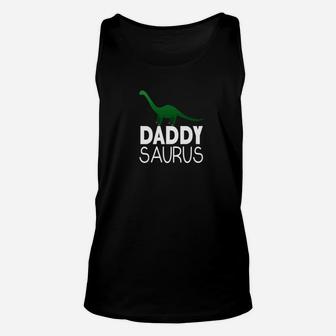 Daddy Saurus Dinosaur Shirt Matching Family Tribe Dad Hubby Unisex Tank Top - Seseable