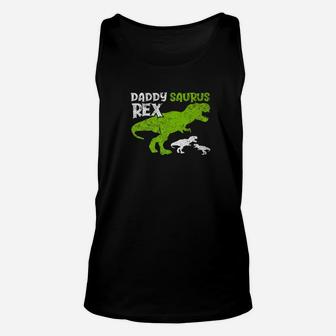 Daddysaurus Rex Daddy Dinosaur T Rex Dad Distressed Shirt Unisex Tank Top - Seseable