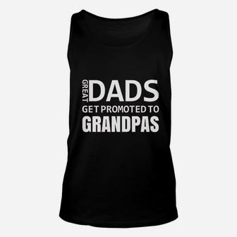 Dads Get Promoted To Grandpas Baby Announcement Gift Idea Fathers Day Unisex Tank Top - Seseable