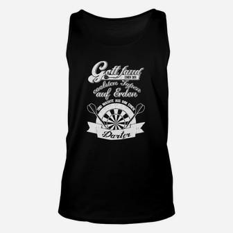 Dartspieler Herren Unisex TankTop Schwarz mit Motivspruch - Seseable