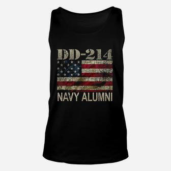 Dd214 Us Navy Alumni Vintage American Flag Unisex Tank Top - Seseable
