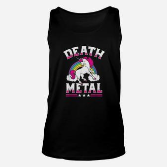Death Metal Rainbow And Unicorn Heavy Rock Music Lover Gift Unisex Tank Top - Seseable