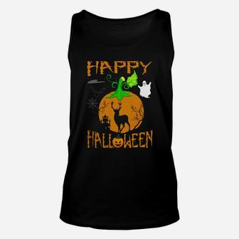 Deer In Pumpkin Happy Halloween Day Funny T-shirt Gift Unisex Tank Top - Seseable