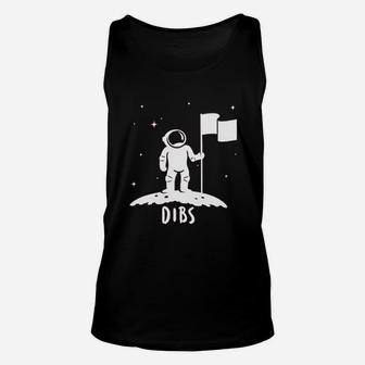 Dibs Flag On The Moon Astronaut Space Stars Funny Unisex Tank Top - Seseable