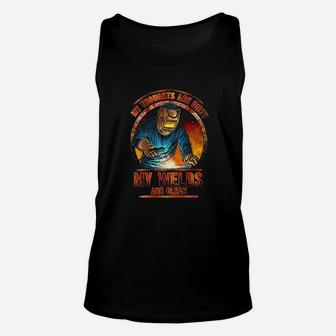 Dirty Thoughts Clean Welds Welders Welding Funny Unisex Tank Top - Seseable