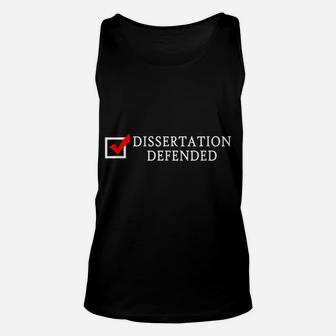 Dissertation Defended Funny Phd T Shirt Unisex Tank Top - Seseable