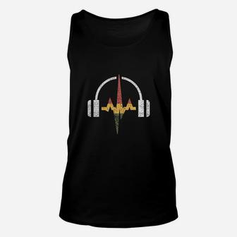 Distressed Headphones And Rasta Music Wave Unisex Tank Top - Seseable