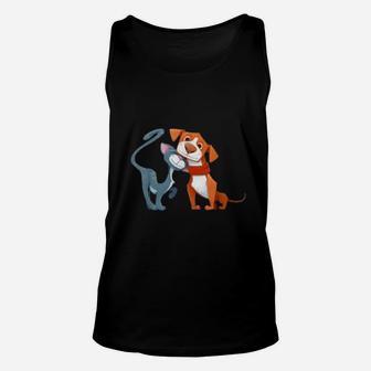 Dog And Cat Best Friends Unisex Tank Top - Seseable