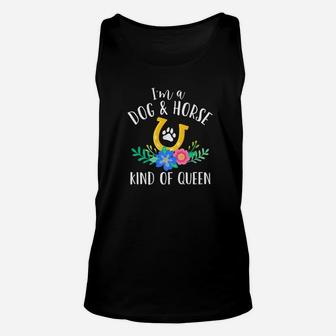 Dog And Horse Queen Equestrian Horse Riding Gift Unisex Tank Top - Seseable
