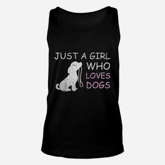Dog Lover Gift Just A Girl Who Loves Dogs Unisex Tank Top - Seseable