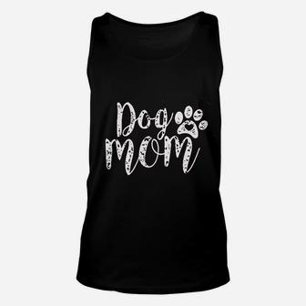 Dog Mom Paw Print Unisex Tank Top - Seseable