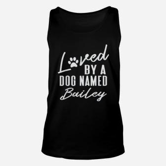 Dog Name Bailey Gift Pet Lover Paws Print Unisex Tank Top - Seseable