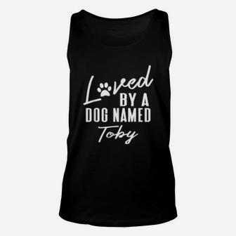Dog Name Toby Gift Pet Lover Paws Print Unisex Tank Top - Seseable