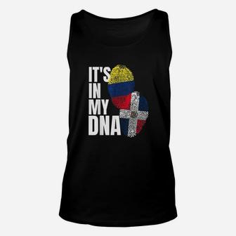 Dominican And Colombian Mix Dna Flag Heritage Gift Unisex Tank Top - Seseable
