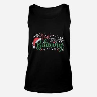 Dont Stop Believing Christmas Unisex Tank Top - Seseable