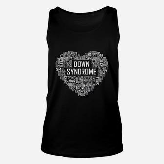 Down Syndrome Awareness Heart Gift Support Gifts Unisex Tank Top - Seseable