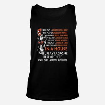 Dr Seuss I Will Play Lacrosse Anywhere Unisex Tank Top - Seseable