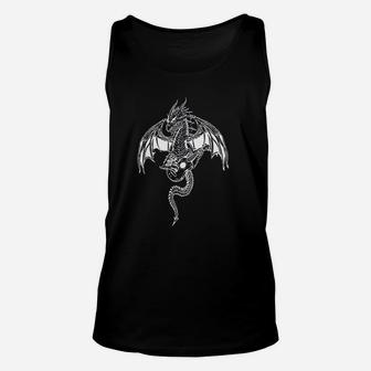 Dragon Playing Guitar Guitarist Musician Music Band Unisex Tank Top - Seseable