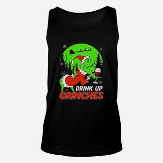 Drink Up Grinch Christmas Drinking Lovers Unisex Tank Top - Seseable