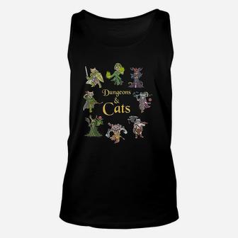 Dungeons And Cats Funny Cute Tabletop Gaming Geek Roleplay Unisex Tank Top - Seseable