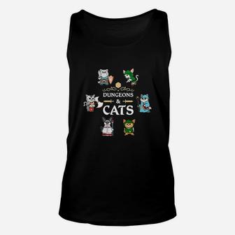 Dungeons And Cats Rpg D20 Fantasy Roleplaying Gamers Unisex Tank Top - Seseable
