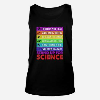 Earth Is Not Flat Stand Up For Science Earth Day Unisex Tank Top - Seseable