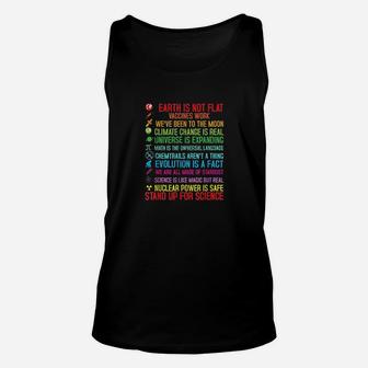 Earth Is Not Flat Vaccines Work Climate Change Science Unisex Tank Top - Seseable