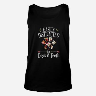 Easily Distracted By Dogs And th Dental Hygienist Student Unisex Tank Top - Seseable