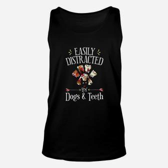 Easily Distracted Dogs And th Dental Hygienist Student Unisex Tank Top - Seseable