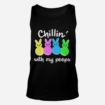 Easter Bunny Chilling With My Peeps Best Ever Unisex Tank Top - Seseable