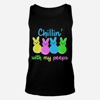 Easter Bunny Chilling With My Peeps Best Gift Ever Unisex Tank Top - Seseable
