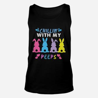 Easter Bunny Chilling With My Peeps Fashion Unisex Tank Top - Seseable