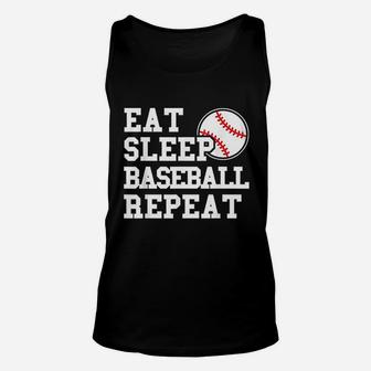 Eat Sleep Baseball Repeat Funny Baseball Player Unisex Tank Top - Seseable
