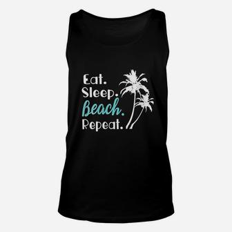 Eat Sleep Beach Repeat Summer Vacation Family Matching Unisex Tank Top - Seseable