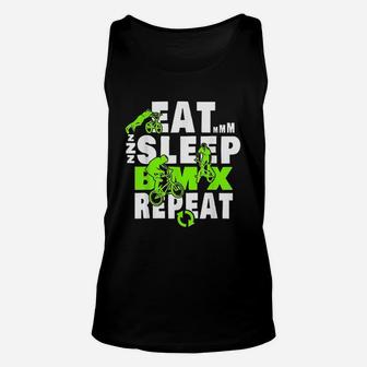 Eat Sleep Bmx Repeat Funny Bicycle Gift Motocross Unisex Tank Top - Seseable