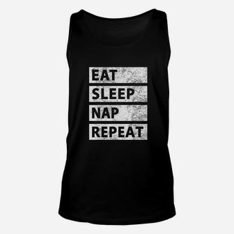 Eat Sleep Nap Repeat Tired Lazy Friend Gift Unisex Tank Top - Seseable