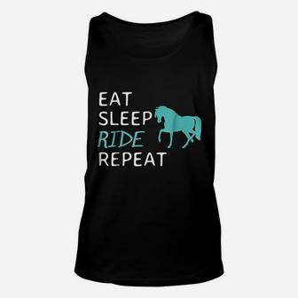 Eat Sleep Ride Horses Repeat Horseback Riding Unisex Tank Top - Seseable