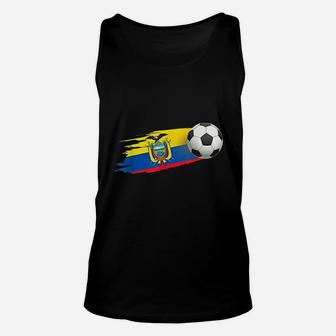 Ecuador Soccer Ball Ecuador Flag Jersey Ecuador Football Unisex Tank Top - Seseable