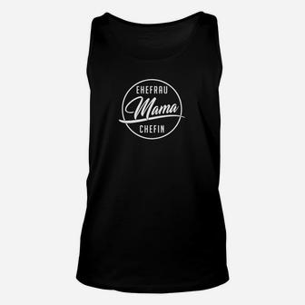 Ehefrau Mama Chefin Unisex TankTop, Schwarzes Damen Tee mit Aufdruck - Seseable