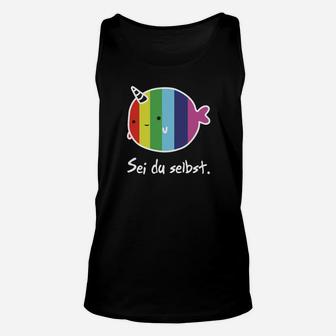 Einhorn Fisch Schwarzes Unisex TankTop - Sei Du Selbst Motiv - Seseable